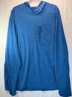 Patagonia Capilene Cool Mens 3XL Sun Hoodie Pullover Long Sleeve Aquatic Blue